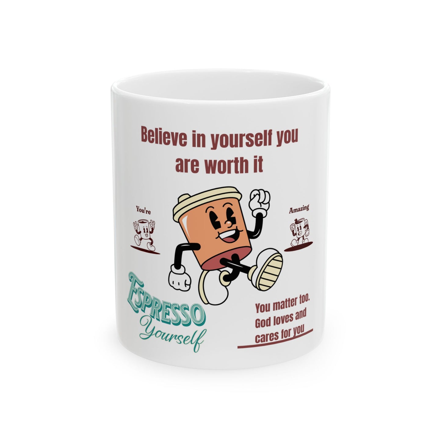 Inspirational Coffee Mug for Daily Motivation, Encouragement Gift, Fun Office Decor, Ceramic Drinkware for Friends