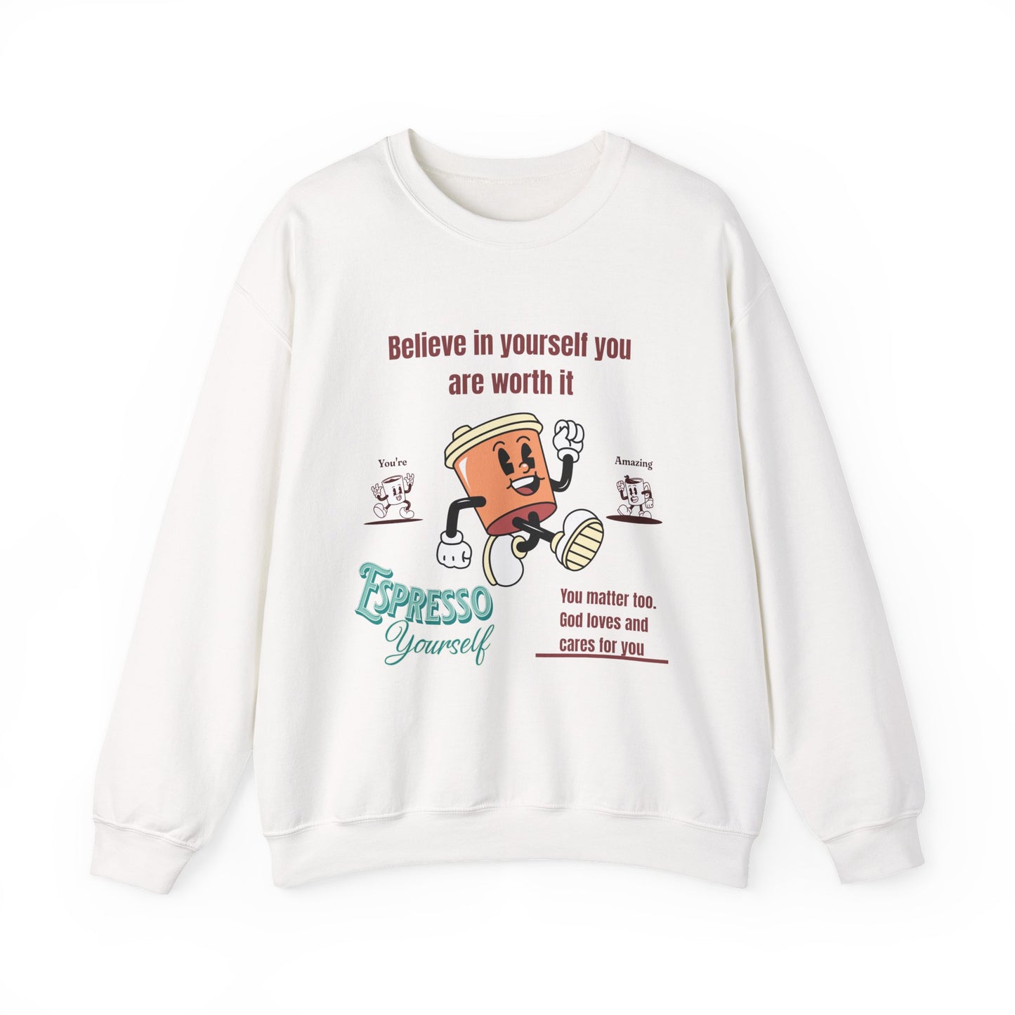 Sip and Style Crewneck Sweatshirt, Gift for Coffee Lovers, Inspirational Apparel, Cozy Sweatshirt, Positive Affirmations