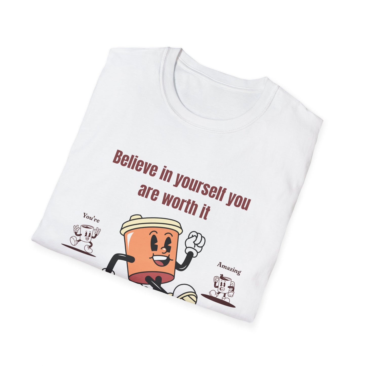 Sip and Style Tee, Unisex Softstyle T-Shirt, Positivity Shirt, Coffee Lover Gift, Inspirational Apparel