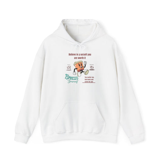 Sip and Style Hoodie, Unisex Sweatshirt for Comfort, Gift for Friends, Self-Care, Warm Layer for All Seasons