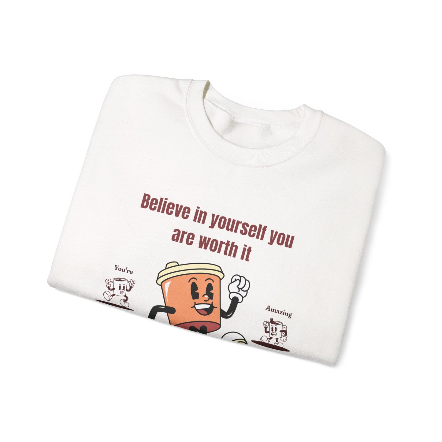 Sip and Style Crewneck Sweatshirt, Gift for Coffee Lovers, Inspirational Apparel, Cozy Sweatshirt, Positive Affirmations